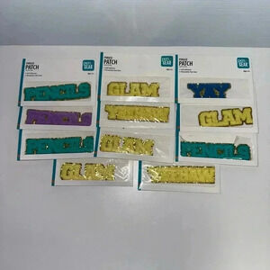 Lot of 11 Pen + Gear Phrase Patches, NEW in packaging, Multicolor, Glam, Yeehaw